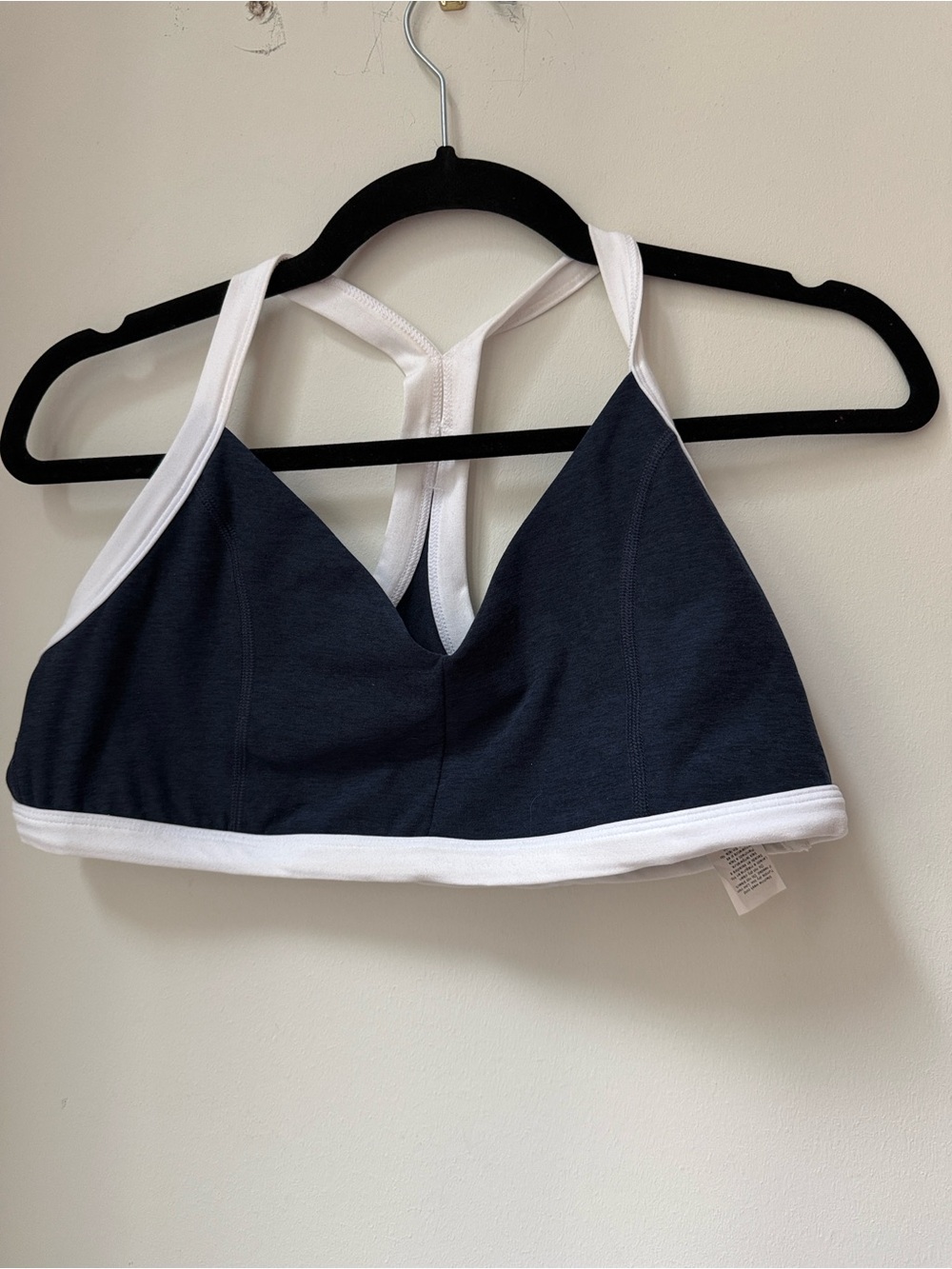 Beyond Yoga Navy and White Racerback Sports Bralette